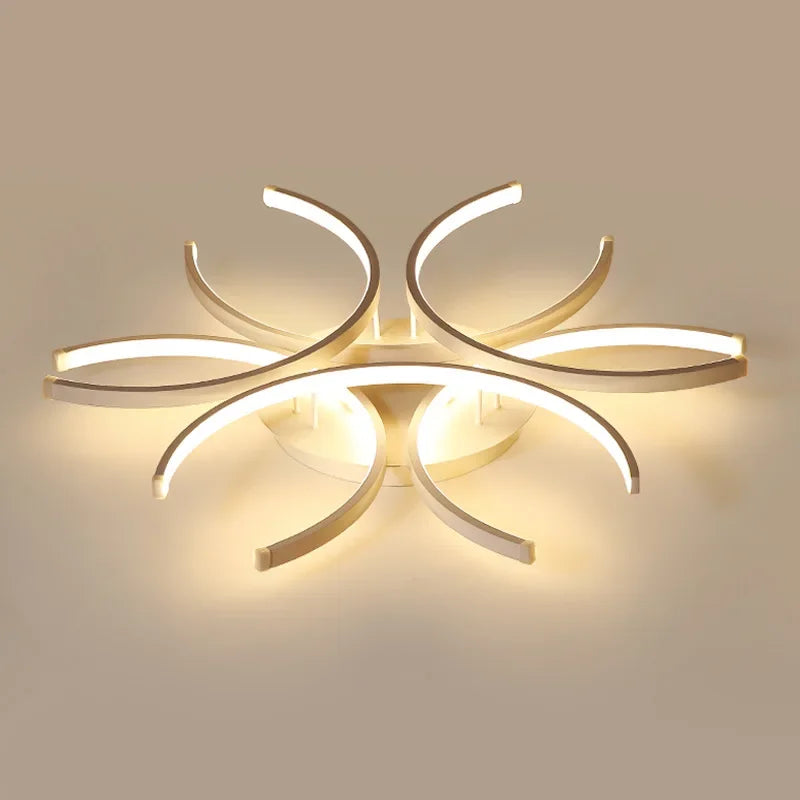 Modern Led Chandelier Lights White Ceiling Lamp Bedroom Circle Attic Living Dining Room Kitchen Interior Light Fixture