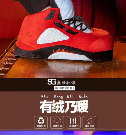 Fashionable High-top house Slippers, soft fluffy as clouds,Warm anti-slip winter slipper with thick soles for men women children