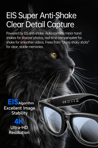 LIGE New AI Smart Glasses With Video Camera 1300W Outdoor Sunglasses Wi-Fi Transfer BT Call Audio Record Smart Wearable Headset