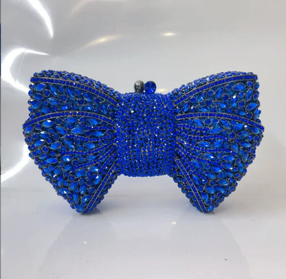 Newest Rhinestone Green/Black Clutch Purse Bow Luxury Diamond Women Red Evening Clutches Bags Wedding Bridal Bag Stones Handbags