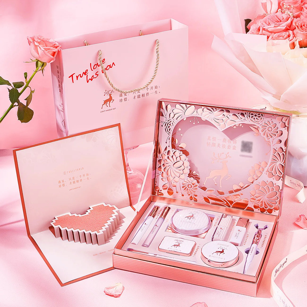 Makeup kit full professional Concealer Cushion BB Cream Lipstick Birthday Valentine's Day Gift Box Kit 10pcs