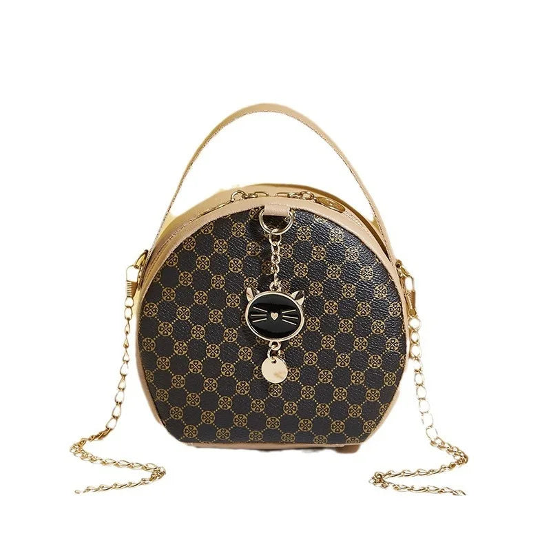 Circular Designer Fashion Women Shoulder Bag Leather Women's Messenger Crossbody Bags Ladies Purse Female Round Bolsa Handbag