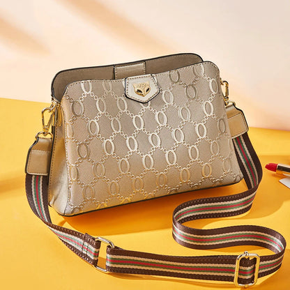 FOXER Cowhide Leather Women's Shoulder Bag Light Luxury Ladies Tote Bag Elegant Female Crossbody Bag Daily Commute Purse