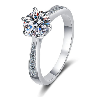 BJXMOSO Real Moissanite 925 Sterling Silver Couple Ring for Women Man Wedding Jewelry Engagement Imitation Diamond Fashion Gifts