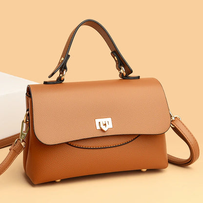 Luxury Large Capacity Multilayer Shoulder Messenger Bag High Quality Leather Handbag Women Designer Crossbody Sac Female Tote