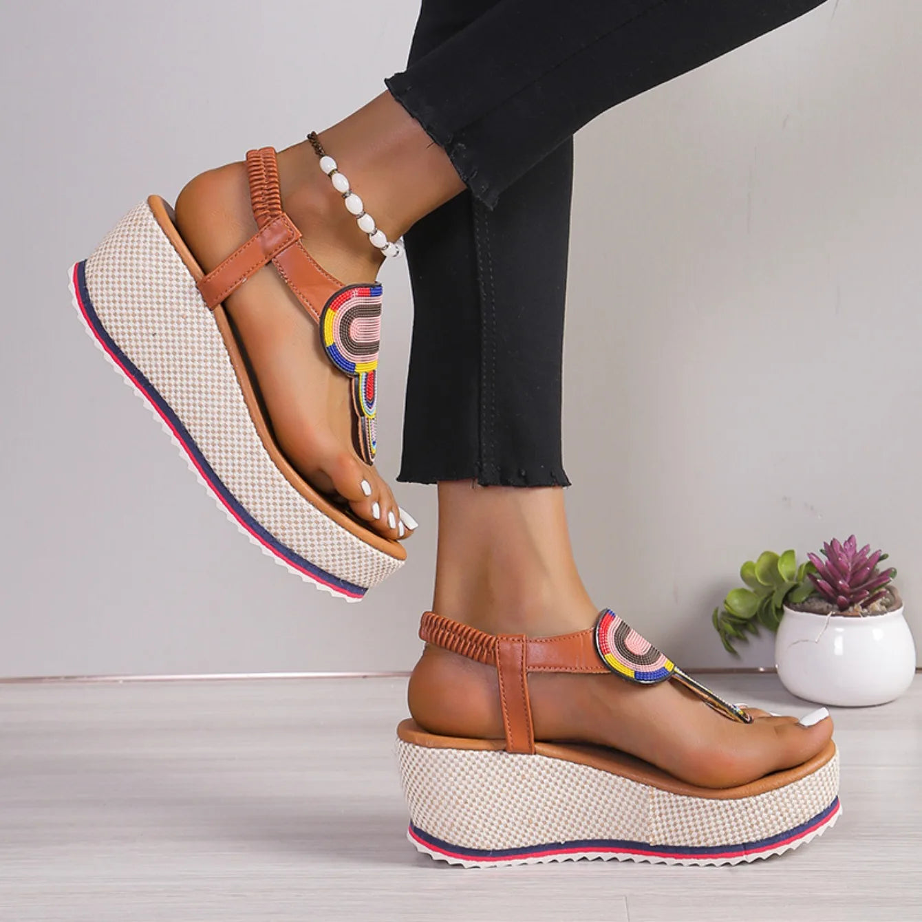 Women Sandal 2024 New Summer Fashion Shoes for Women Plus Size Open Toe Wedges Sandals Women Luxury Designer Platform Sandals