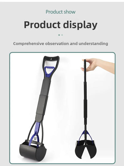 70cm Folding Pet Poop Scooper with Extended Handle for Walking Big Dogs Ideal Senior Dog Poop Scooper