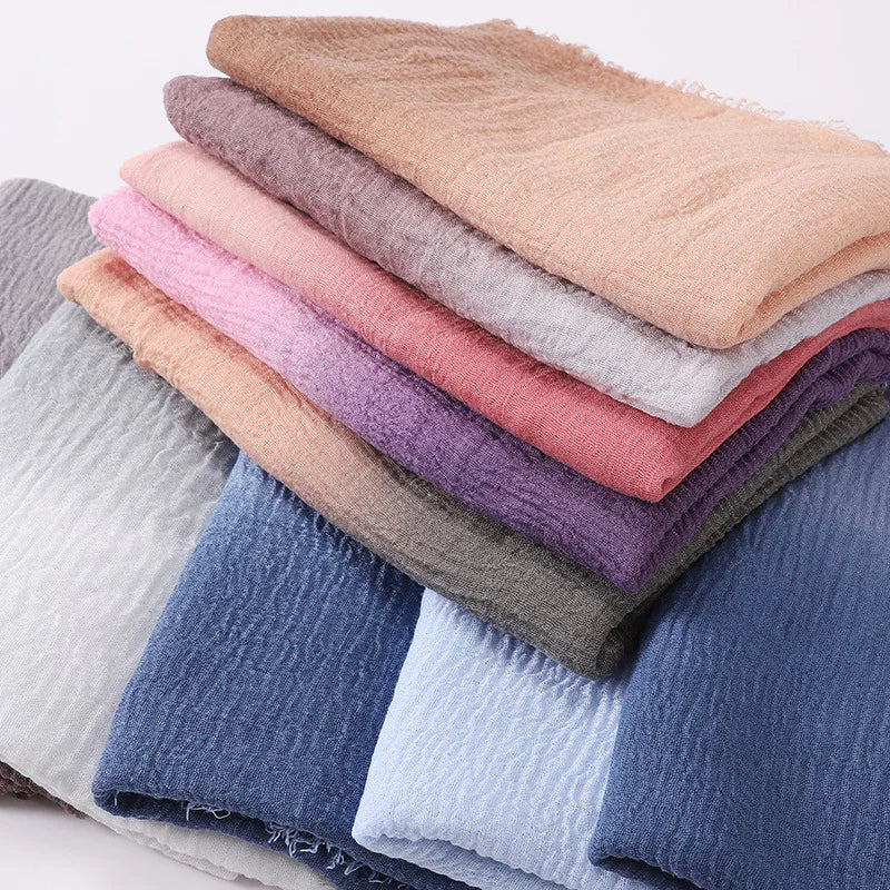 180*90cm Gradient Cotton Linen Women Muslim Hijab Scarf Woman Islamic Arab Shawl Wrap Head Scarves Ready To Wear Headscarf