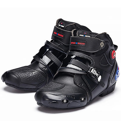 Men Motorcycle Boots Motorbike Microfiber Leather Boot Racing Ankle Riding Shoes Motocross Motorbike Non-Slip Sport Shoes Winter