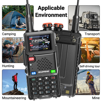 Baofeng UV-5RH PRO GPS Walkie Talkie Multi Band Wireless Copy Frequency Type-C Charger Upgrade UV-5R UV 17 Pro Gps Ham Radio