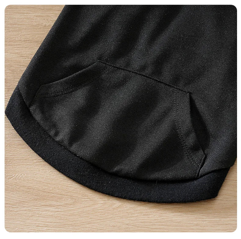 Autumn and Spring Pet Clothes Cute Little Medium Dog Hoodie Clothes Fashion Soft Casual Comfortable Black Cool Apparel Pets Fall