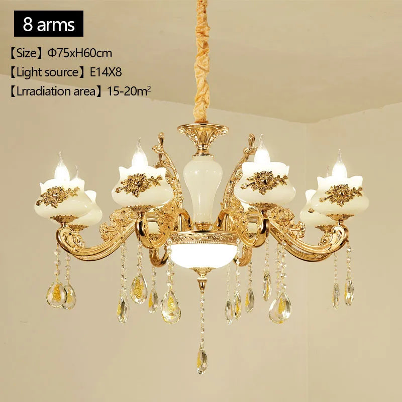 Nordic Luxury Gold Crystal LED Ceiling Chandelier LOFT Villa Lustre LED Pendant Lamp Living Room Hotel Hall Decor Hanging Lamps