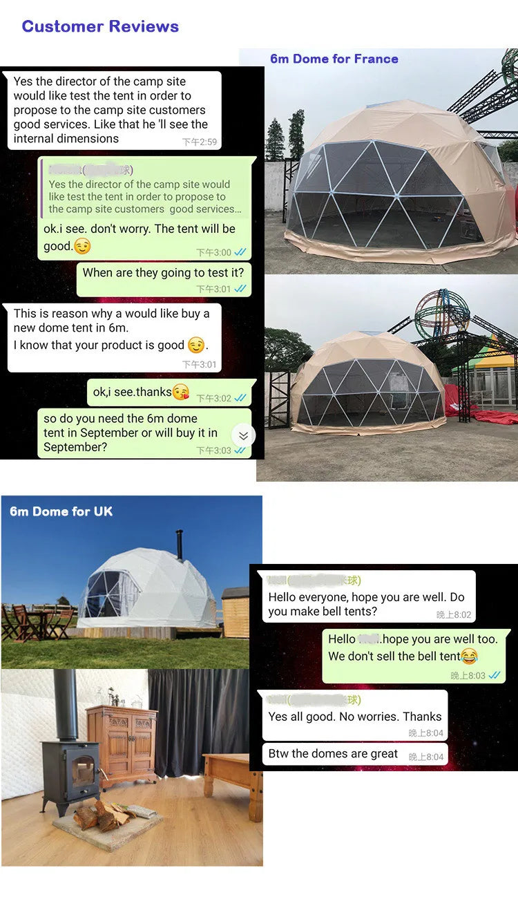 Luxury Heated Eco Hotel Decoration Prefab Transparent Geodesic Waterproof Round Dome Tent House Desert Tent Glampingg for Sale