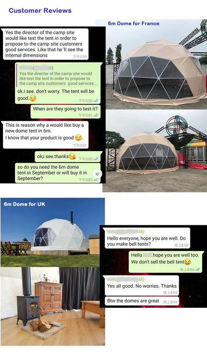 Luxury Heated Eco Hotel Decoration Prefab Transparent Geodesic Waterproof Round Dome Tent House Desert Tent Glampingg for Sale