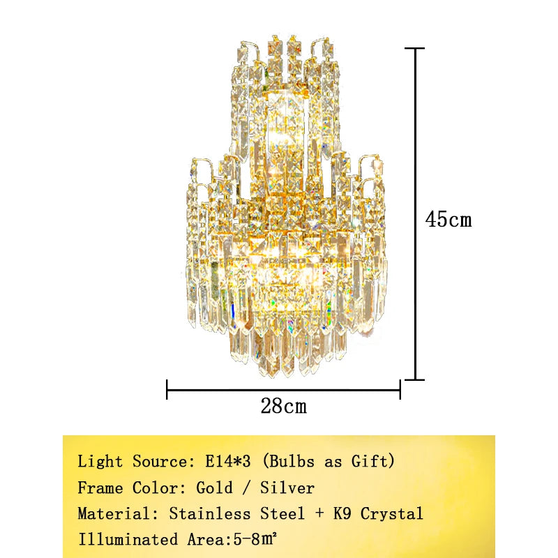 Modern Crystal Pendant Luxury Ceiling Chandelier LED Hanging Lamp for Living Dining Room Bedroom Home Decor Gold Luster Lighting