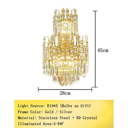 Modern Crystal Pendant Luxury Ceiling Chandelier LED Hanging Lamp for Living Dining Room Bedroom Home Decor Gold Luster Lighting