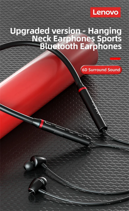 Lenovo Bluetooth Earphones HE05X Wireless Earbuds Magnetic Neckband Earphone Waterproof Sport Headset Mic Noise Cancelling