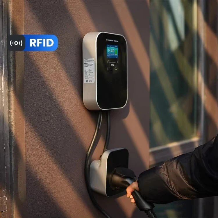 32A 3 Phase OCPP 1.6J Wallbox 22kW EV Wall Charger EV Charging Station with RFID Card