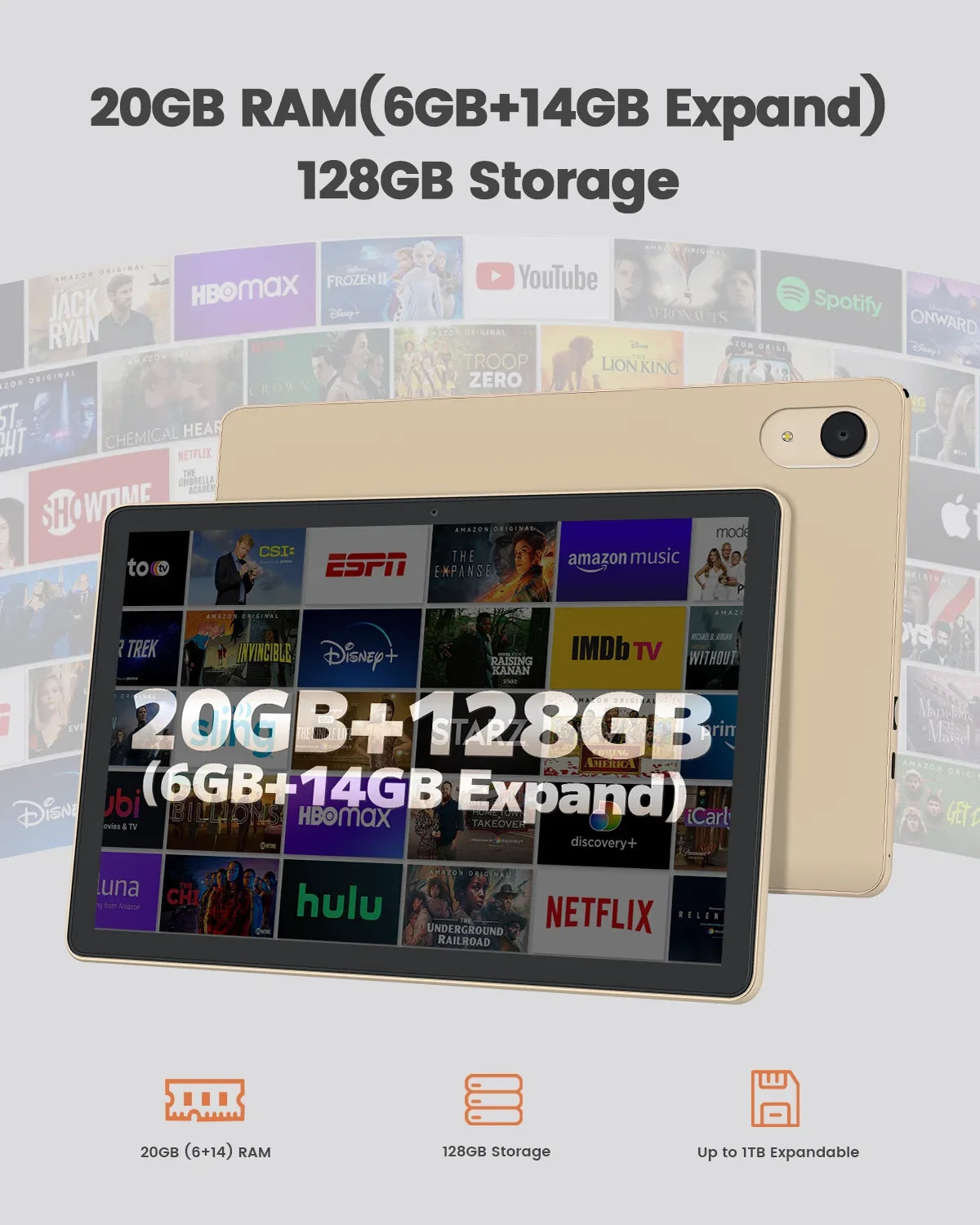 Paitanry 2026 NEW 11 Inch Android 15 Tablet PC 20GB RAM 128GB ROM A537 Octa Core Processor 6000mAh 18W Fast Charge WiFi 6 Tablet