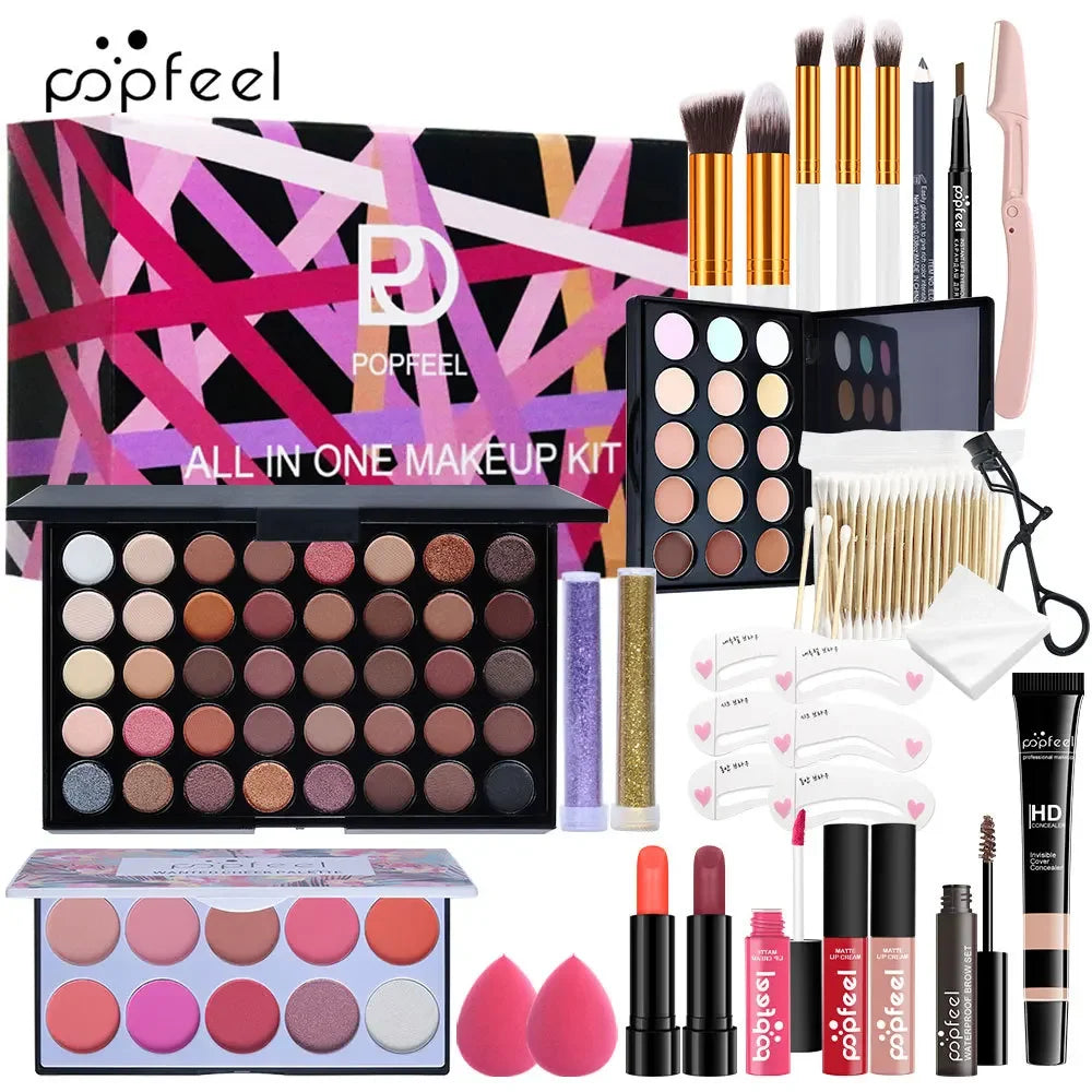 Professional Makeup Set Full Makeup Kit Eye Shadow Blush Foundation Face Powder Makeup Case Korean Cosmetic Christmas Gifts