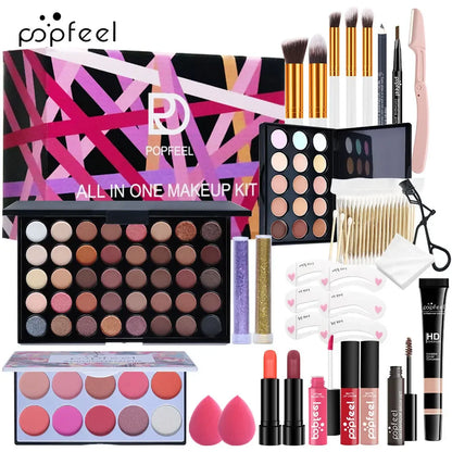 Professional Makeup Set Full Makeup Kit Eye Shadow Blush Foundation Face Powder Makeup Case Korean Cosmetic Christmas Gifts