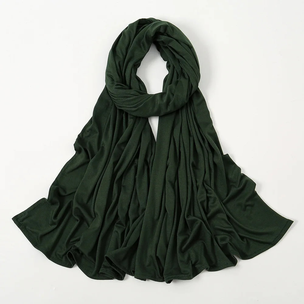 Classic Jersey Hijabs Scarf Plain Solid Color Scarves Style Head Wrap Headscarf for Women