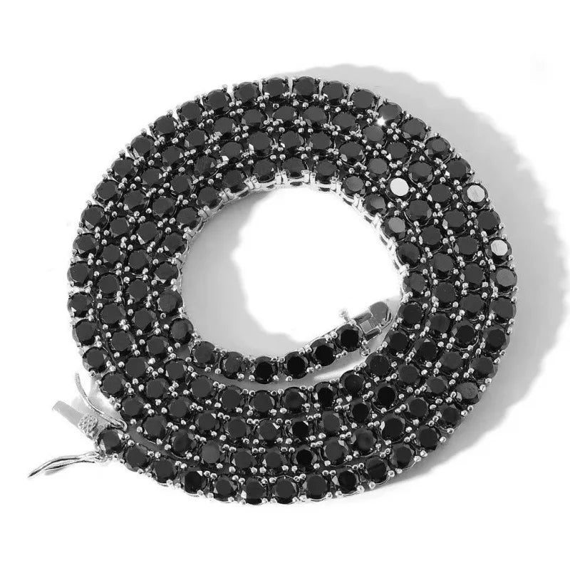 TY 925 Sterling Silver Moissanite Tennis Necklace & Bracelet For Women Men D-Color Moissanite Necklace Hip-Hop Tennis Chain