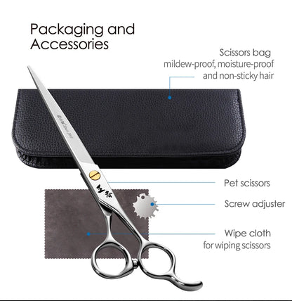 Fenice King Series VG10 Steel 7/7.5/8 Inch Professional Pet Dogs Grooming Scissors Straight Curved Thinnier Chunker Shears Tools