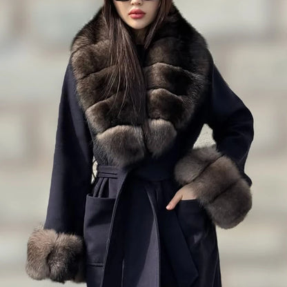 Winter Warm Fox Fur Collar For Coat Women Natural Fox Fur Sleeve Cuffs Detachable Fur Accessory Fashion Real Fur Trim