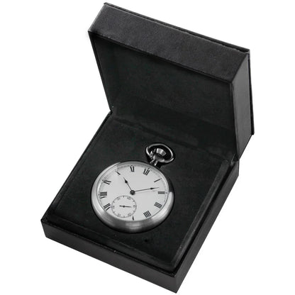 2025 High Quality Luxury Smooth Stainless Full Steel Mechanical Pocket Watch Wind Up Sub-dial Skeleton Vintage Antique Clock