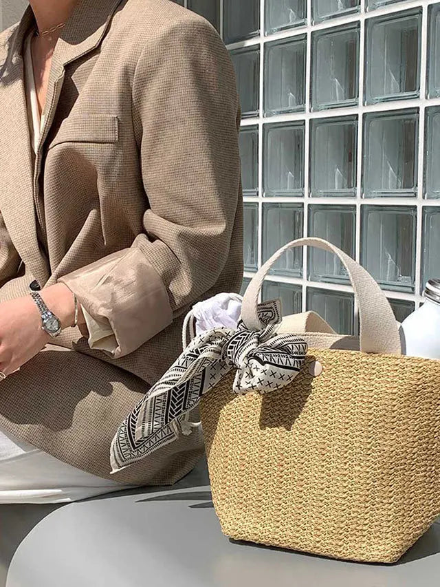 Large-Capacity Casual Relaxed Tote Bag Women One-Shoulder Hand-Carry, Linen Canvas