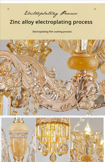 Postmodern Chandelier Living Room Lights European Dining Room Bedroom Home Master Luxury Atmospheric Lamps Villa Crystal Lamps