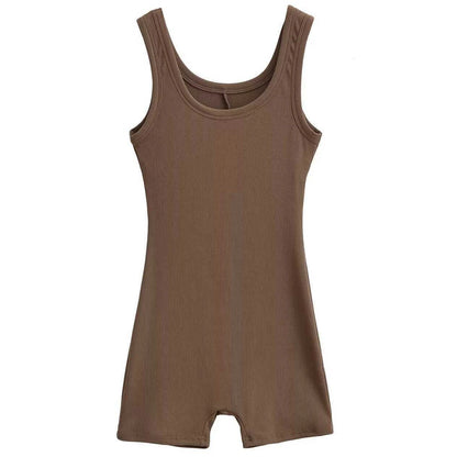 Womens Playsuits Yoga Low Neck Vest Slim Fit Sleeveless Jumpsuits Stretch One Piece Romper Sexy Seamless Bodysuits Sportwears