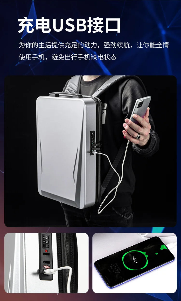 Gaming Laptop Backpack Anti-theft Waterproof Backpack USB Men's PC Hard Shell Business Travel Backpack Stereotype Game Bag 17.3