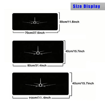 Night View Airplane Mouse Pad Large Computer Office Game Table Mat Rubber Anti-slip Stitched Keyboard Mats 90x40 XXL Desk Pads