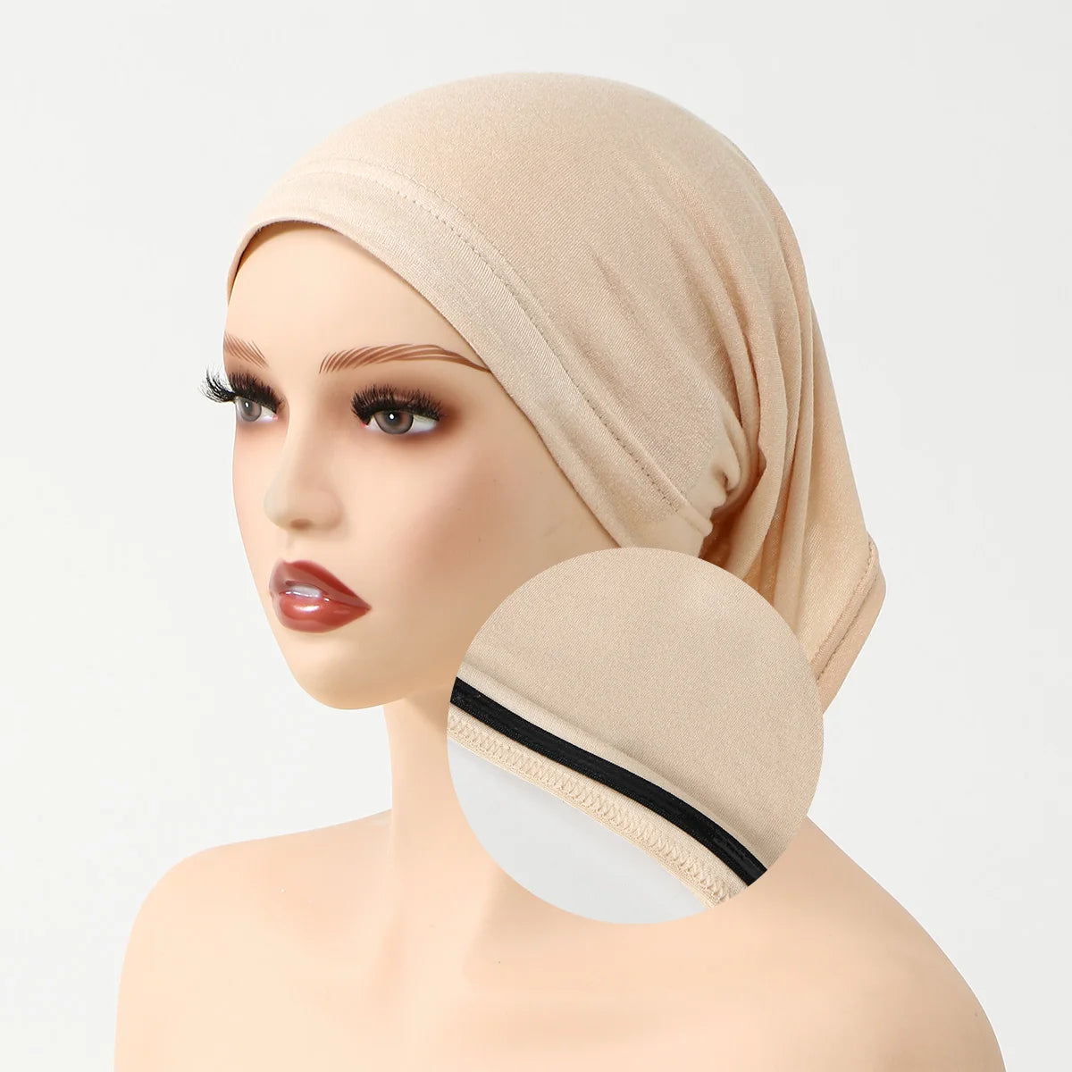 Muslim Instant Hijab Cap Solid Color For Women With Antislip Strips Ramadan Undercap Scarf Stretch Turban Hat Islamic Headwear