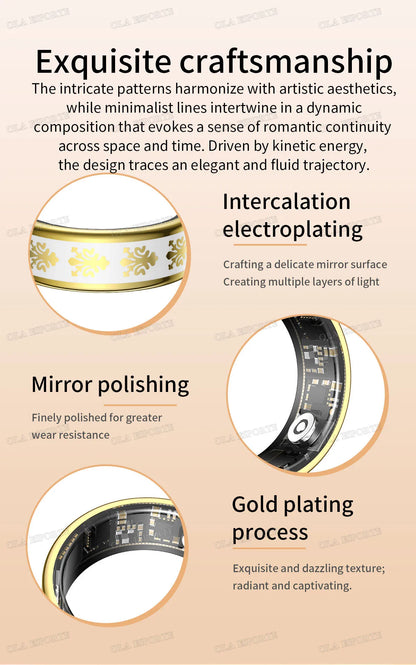 2026 Smart Ring Blood Oxygen Heart Rate Sleep Monitoring Smart Ring IP68 & 5ATM Waterproof Multi-sport Modes Smartring Man Women