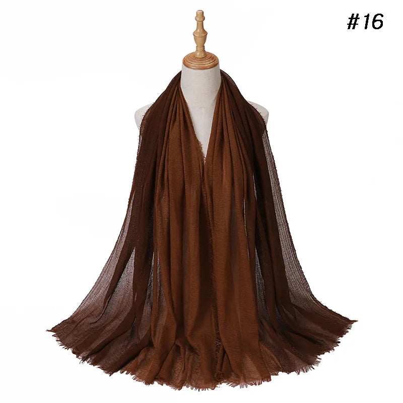 180*90cm Gradient Cotton Linen Women Muslim Hijab Scarf Woman Islamic Arab Shawl Wrap Head Scarves Ready To Wear Headscarf