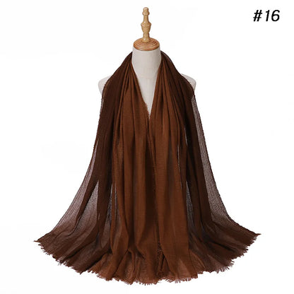 180*90cm Gradient Cotton Linen Women Muslim Hijab Scarf Woman Islamic Arab Shawl Wrap Head Scarves Ready To Wear Headscarf