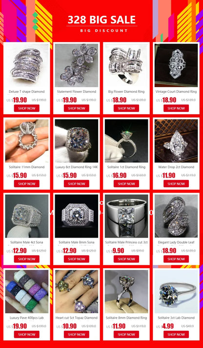 Luxury Oval 8ct Lab Diamond Ring 925 sterling silver Jewelry Engagement Wedding band Rings for Women Men Party accessory