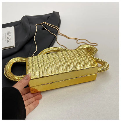2026 Luxury Designer Women's Shoulder Bags Silver Evening Clutch Bag Trend Clip Party Purse Fashion Crossbody Handbag