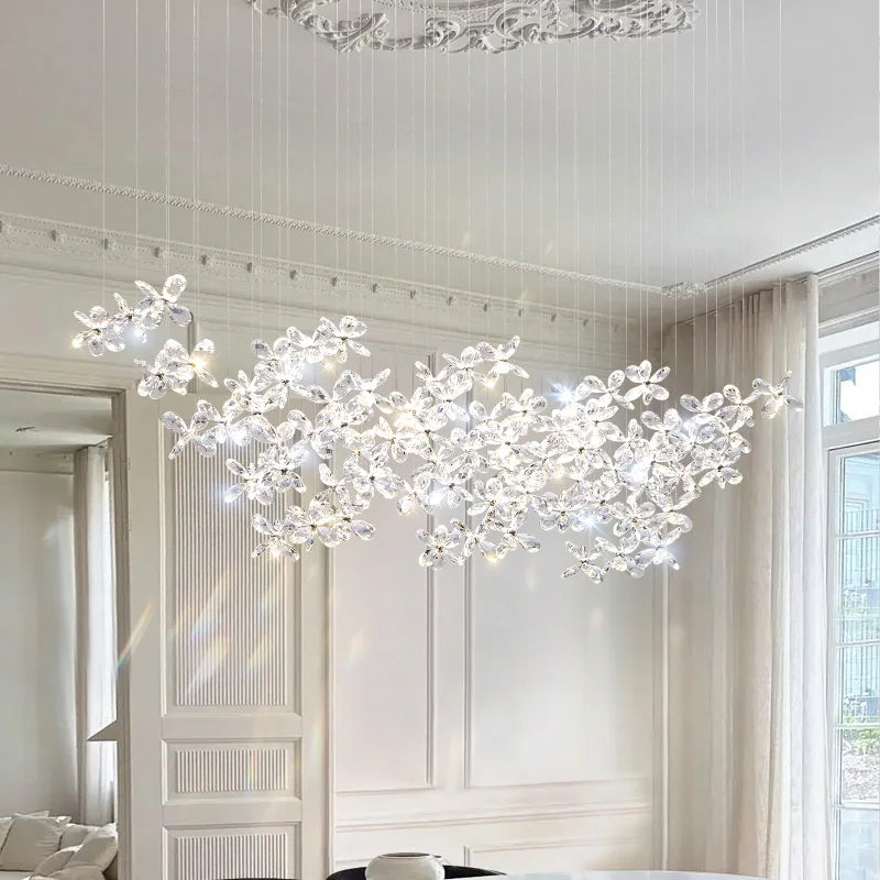 French Crystal Dining ChandelierFo Home Use Restaurant Lamp Luxurious And Modern Café Bar Counter Dining Table And Ceiling Light