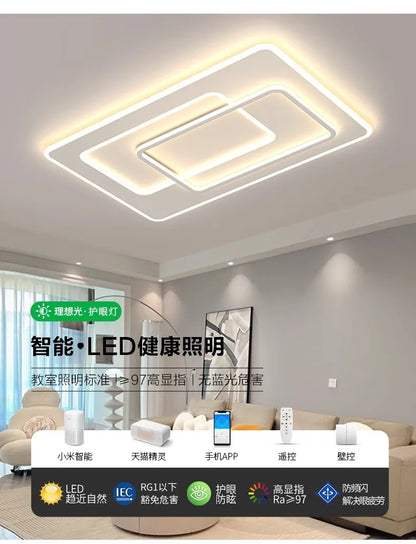 Modern LED Ceiling Lamp Square Ultrathin Living Room Lights with Remote Control Bedroom Study Dining Home Decor Lighting Fixture