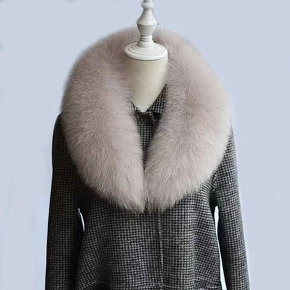 Winter Real Fox Fur Collar Woman Furry Natural Raccoon Fur Scarf Shawls Luxury Neck Warmer Wraps For Coat Fur Scarves Large Size