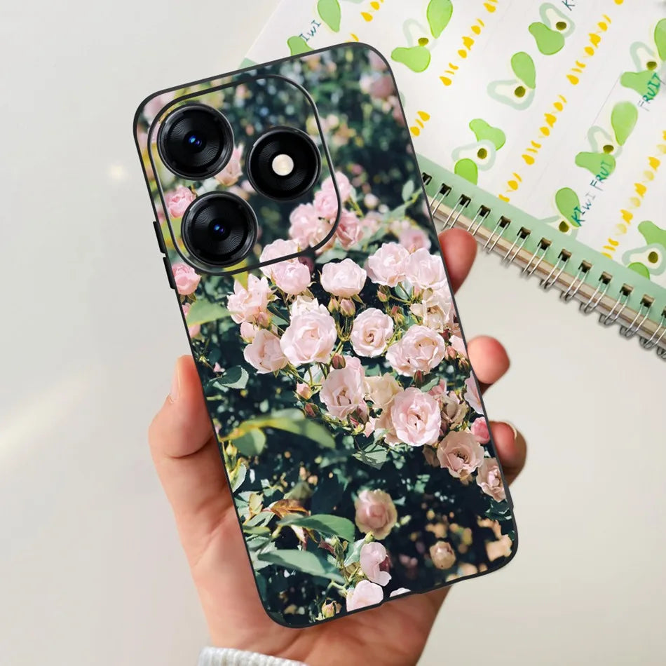 Phone Case For Tecno Spark 10 10C 2023 Fashion Flower Cat Butterfly Soft Silicone TPU Cases For Tecno Spark10 Spark10c KI5q KI5k