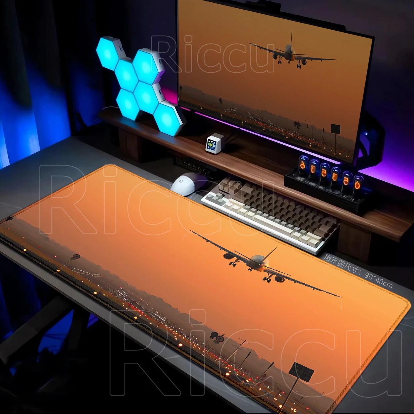 New Many Wallpaper Airplane Speedometer Mousepads Large 900x400mm Non-slip Mouse Pad Office Desk Mat Pc Gamer Table Mousepad XXL