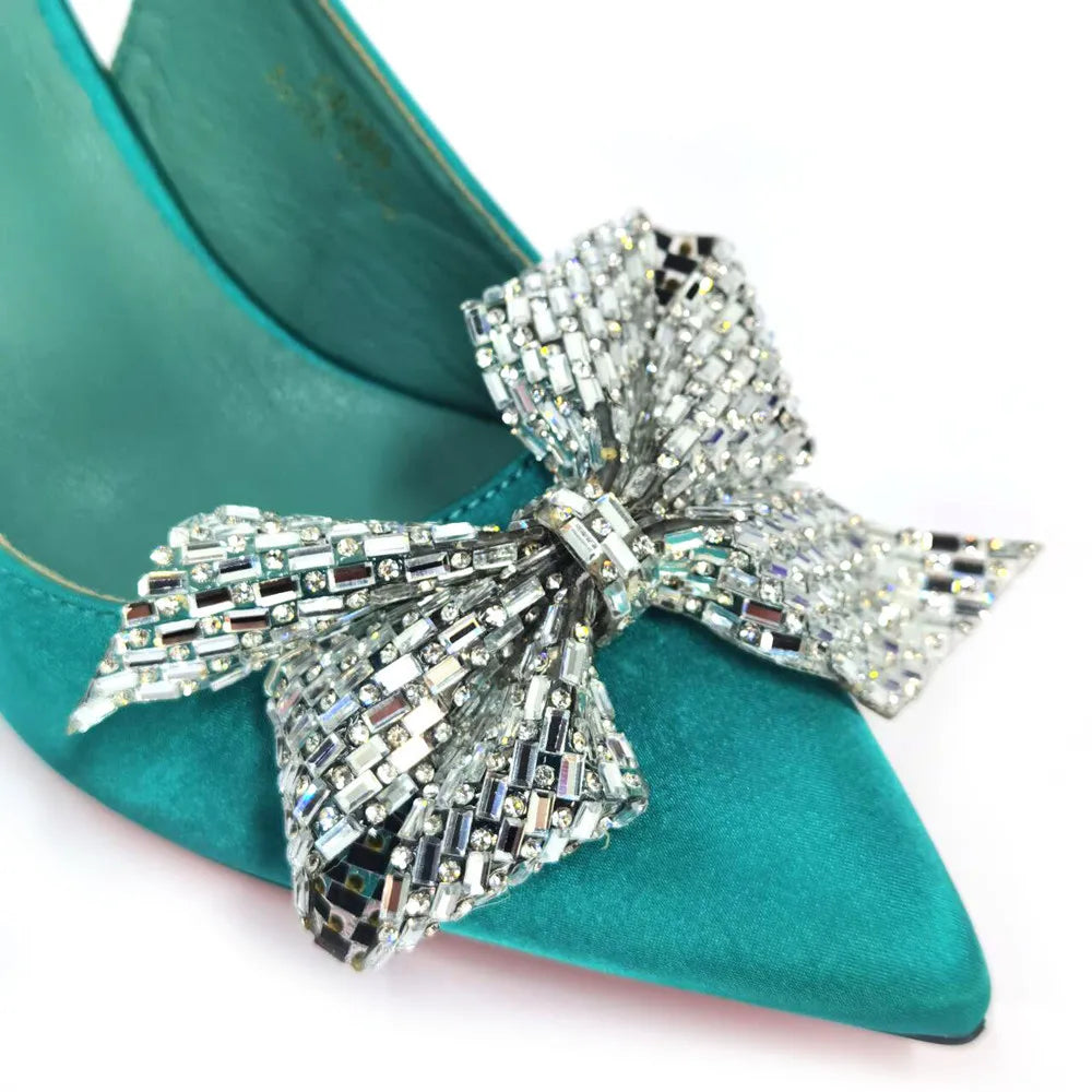 Excellent Italian Hollow Design Women Shoes Matching Bag in Silver Color Mature African Ladies Comfortable Sandals for Party