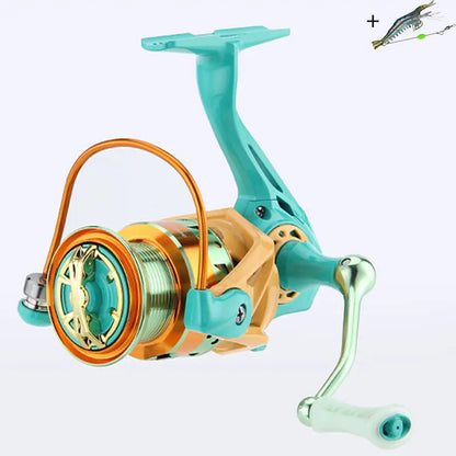 2026 New Colorful Spinning Fishing Reel Max Drag 6KG 8KG Gear Ratio 5.2:1 1000 2000 3000 5000 6000 Suitable Freshwater