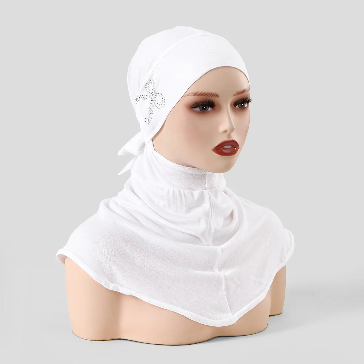 Balaclava Inner Hijabs Women Solid Color Tie Back Elasticity Hijabs Full Cover Head Muslim Soft Cotton Jersey Turban Headscarf