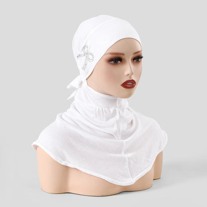 Balaclava Inner Hijabs Women Solid Color Tie Back Elasticity Hijabs Full Cover Head Muslim Soft Cotton Jersey Turban Headscarf
